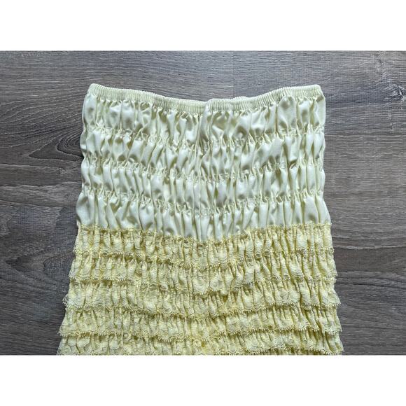 Vtg Yellow Ruffled Bloomer CRUISIN Pettipants Shorts Sz L N-29 Western Coquette - Picture 7 of 8